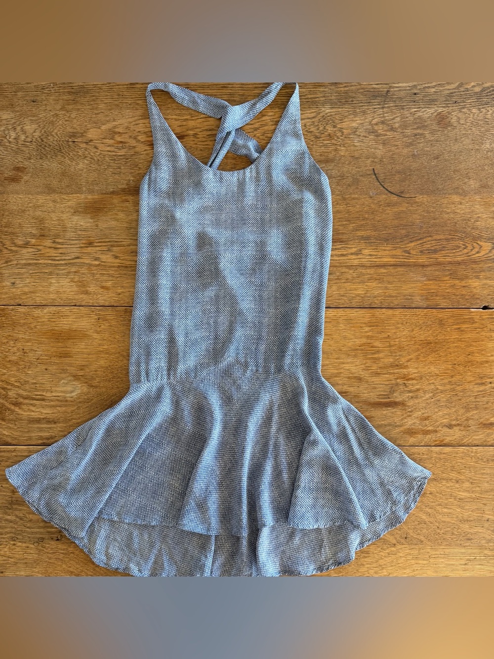 Joie 100% Silk Gray Knit Mini Dress with Flared Hem